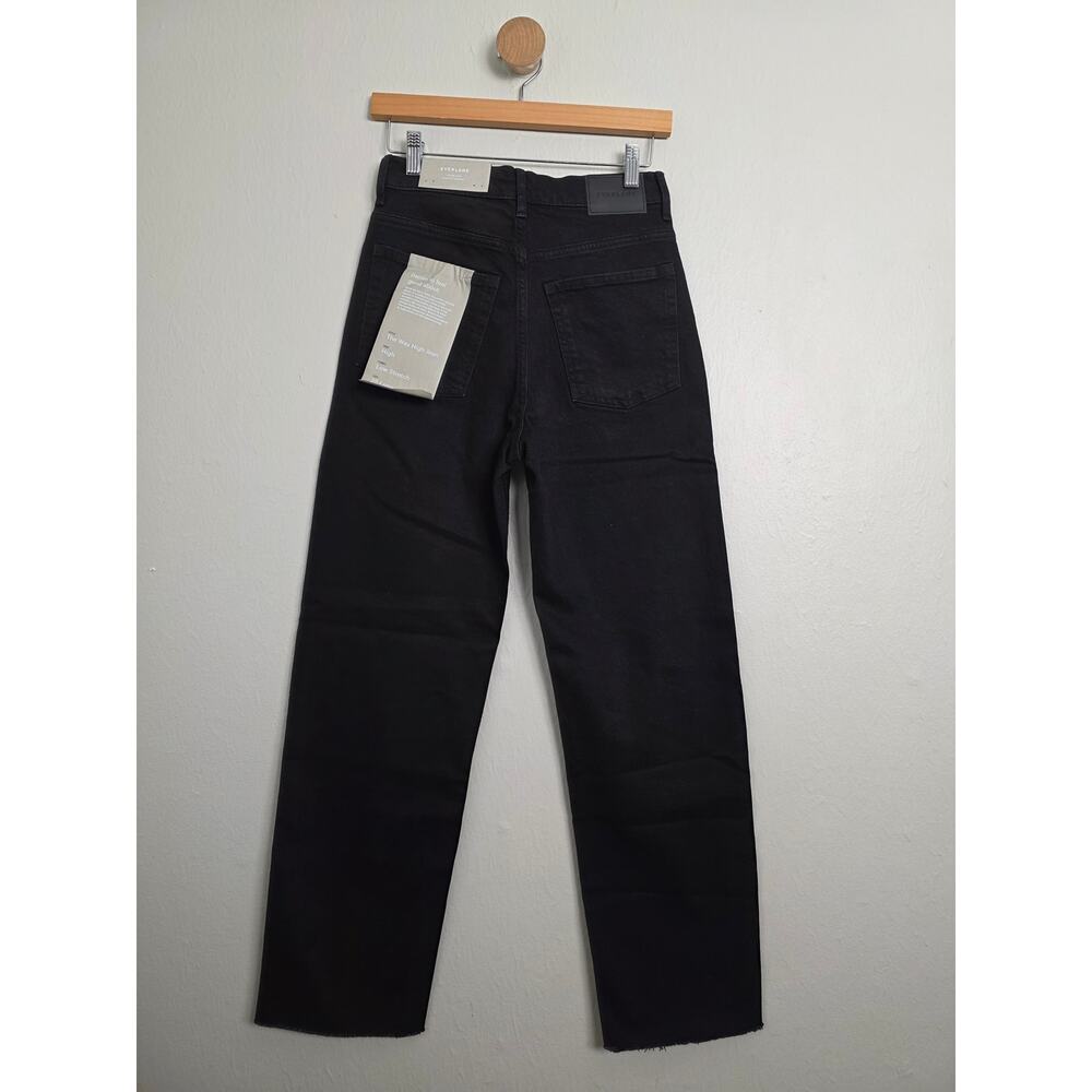 NWT Everlane The Way-High Straight Leg Black Denim Jeans Size 25 Long - Picture 7 of 9